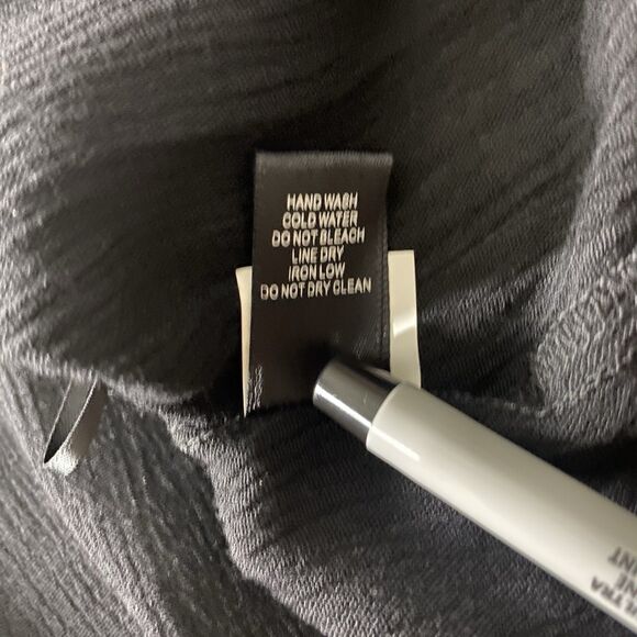 HYFVE Blouse Sleeveless Faux Leather Sheer Studded Open Back Womens M Black Tan - Picture 12 of 12